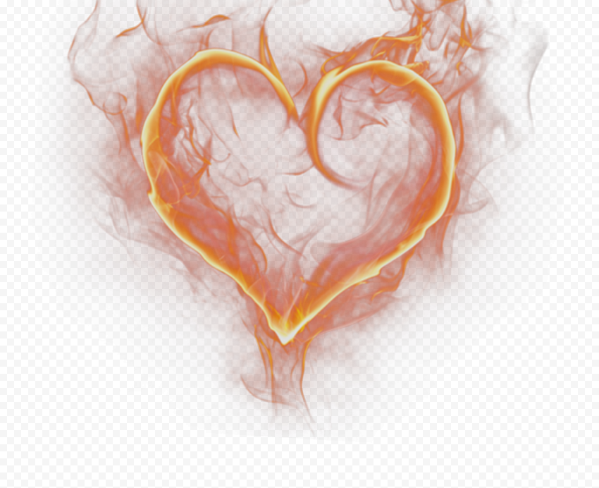 Fire Heart Smoke Transparent PNG