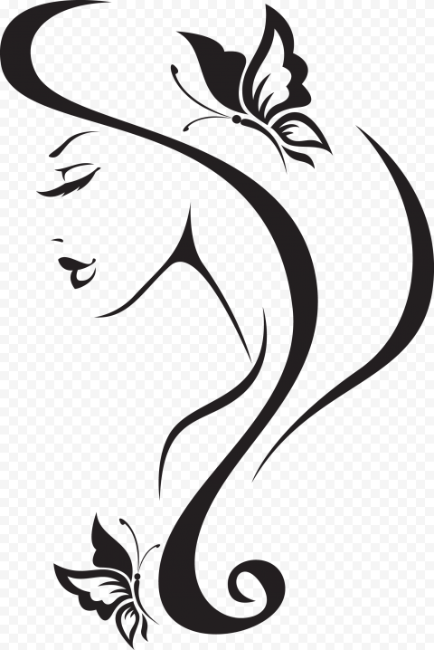 Female illustration, Beauty Parlour Wall decal Barbershop Hairdresser, invisible woman, face, fictional Characters, leaf