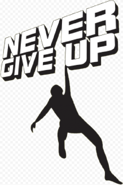Never Give Up Logo Project English, bled, english, text, silhouette