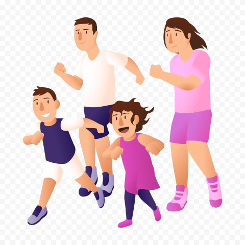 Physical exercise Family Physical fitness Health communication, Family cartoon, purple, physical Fitness