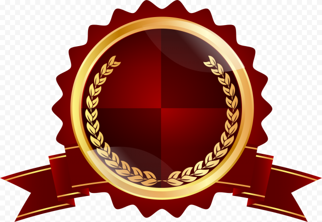 brown ribbon badge, coffee, badge