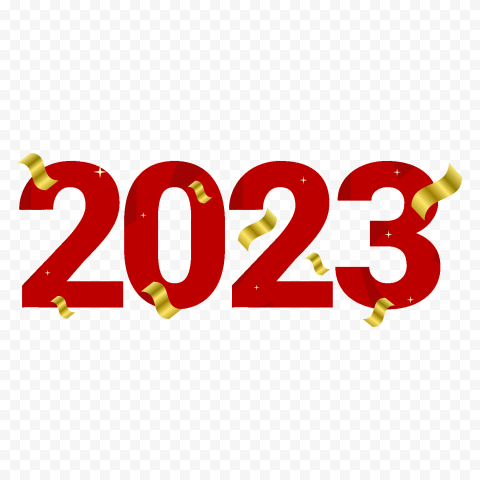 Red 3D 2023 Text Numbers PNG