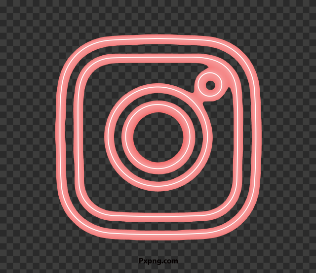 HD Red Neon Instagram Logo Icon Background PNG