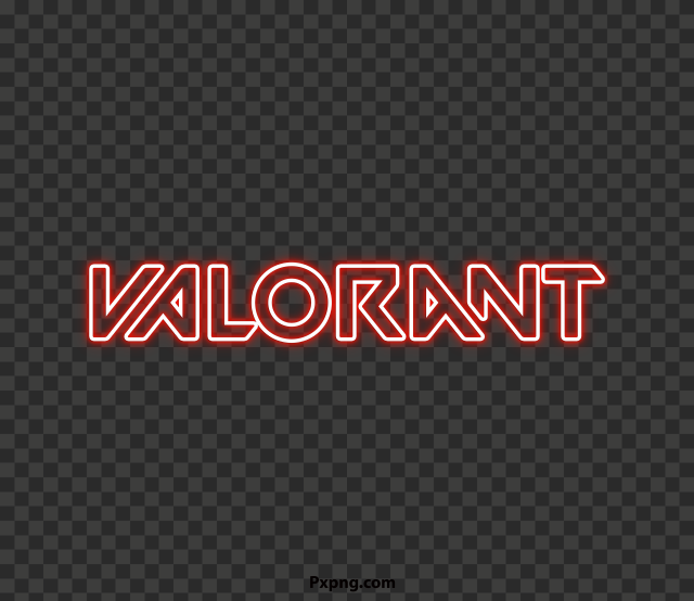 HD Valorant Light Red Neon Text Logo Background Transparent