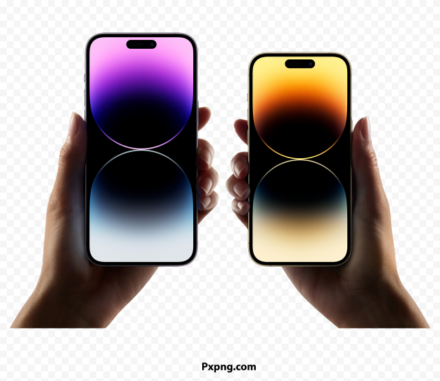HD iPhone 14 Pro  Or Pro Max Deep Purple On Hand PNG