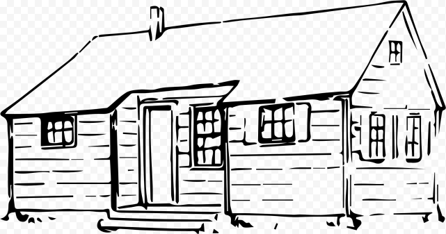 Big Image   Log Cabin Line Drawing, HD Png