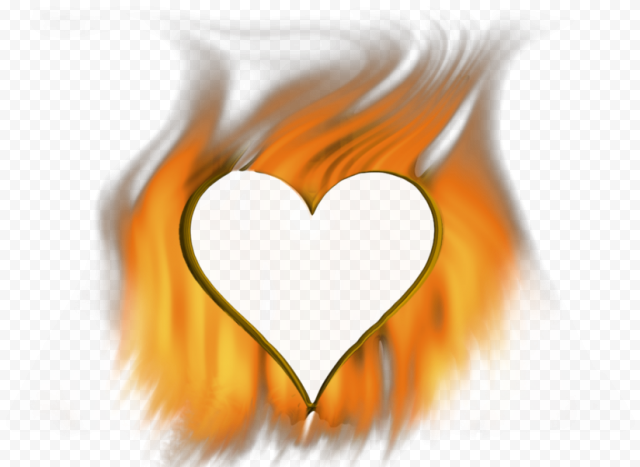 Fire Heart Vector Transparent PNG