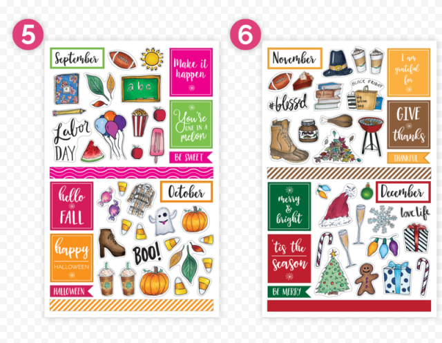 Set of 575 Stickers Label Personal organizer, Planner stickers, text, calendar, label