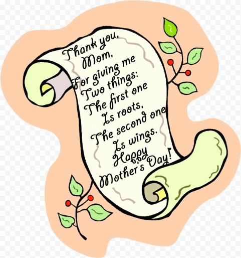 thank you, mom   mother's day good poems PNG image with transparent background