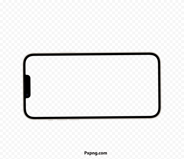 HD iPhone 14 Black Landscape Mockup PNG IMG